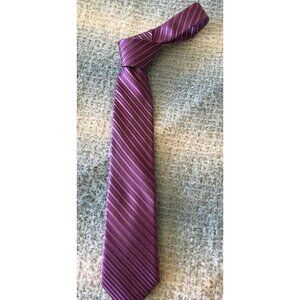 100% Silk Michael Kors Purple Striped Textutred Classic Mens Pointed Tie NWT